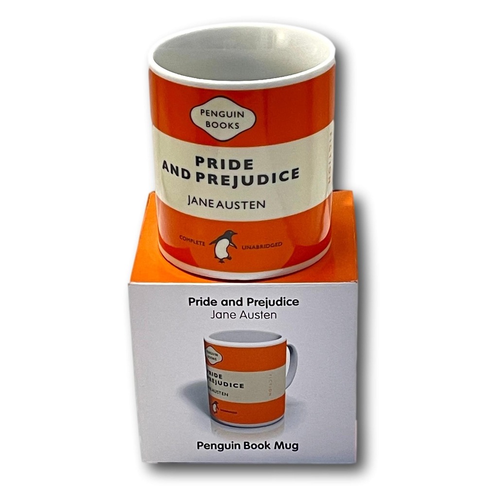 Pride and Prejudice Penguin Book Coffee Mug 14 oz Porcelain Jane Austen  New